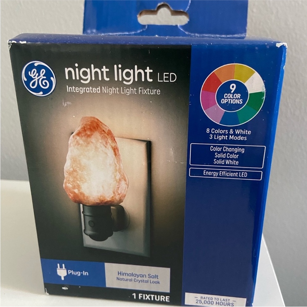 GE General Electric‎ LED Himalayan Salt Night Light 9 Color Options New in Box